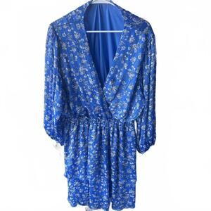 Chic Floral Print Blue dress